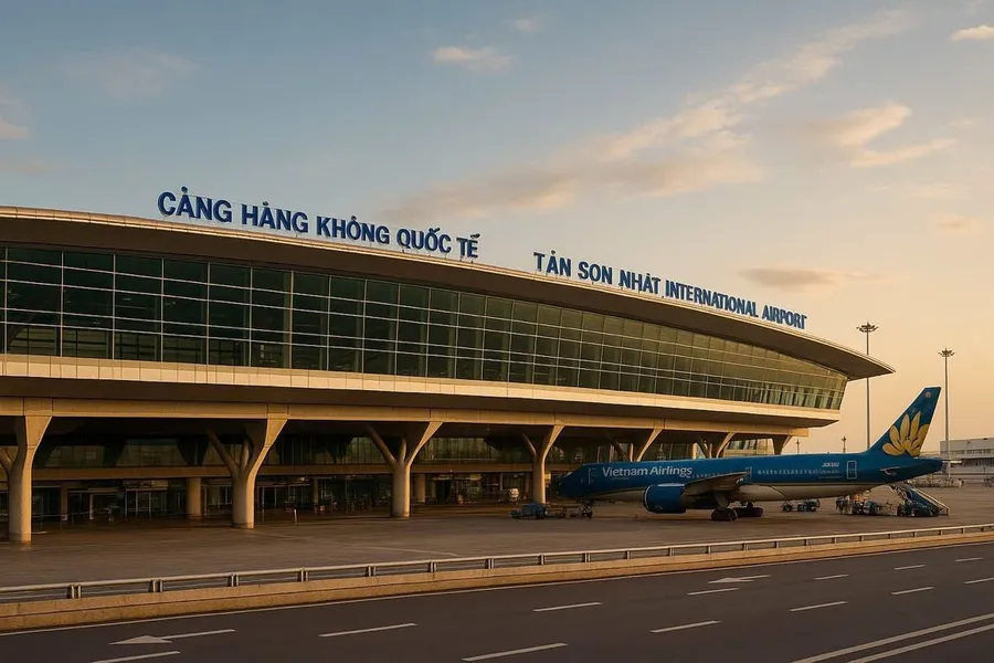 Nhà ga sân bay lúc bình minh