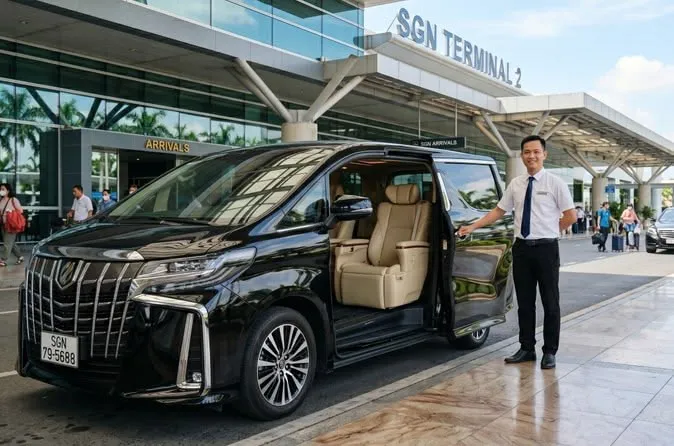 Tài xế đợi sẵn ở sảnh đến